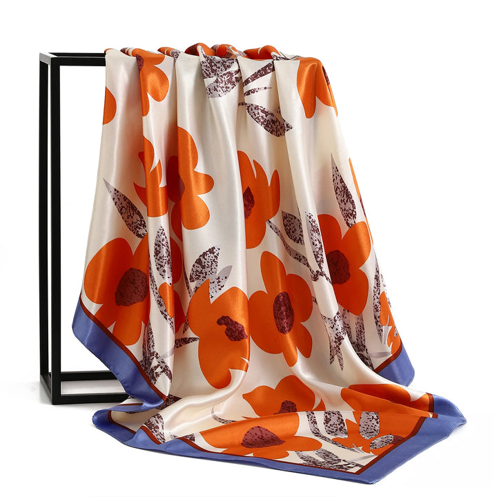90×90cm Twill Scarf – Printed Silk Bandana for Women & Office Looks