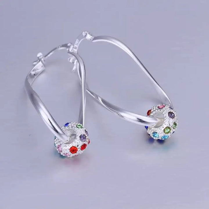 925 silver Earring elegant engagement colorful noble beautiful fashion Jewelry factory price cute gift