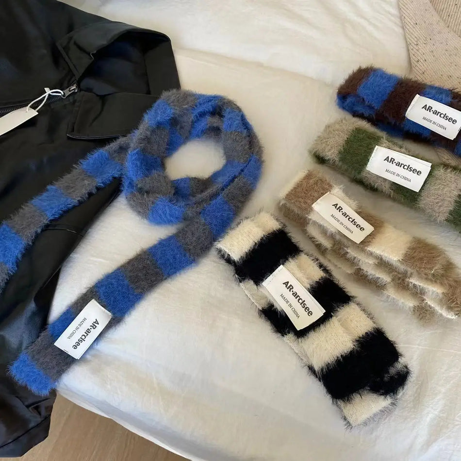 Striped Plush Scarf