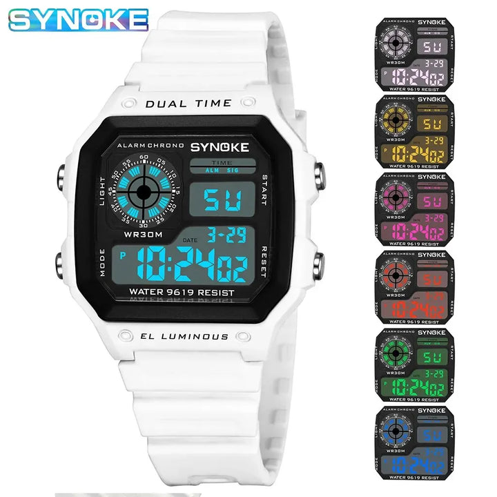 SYNOKE™ – Multifunction Digital Wristwatch with Seven Lights