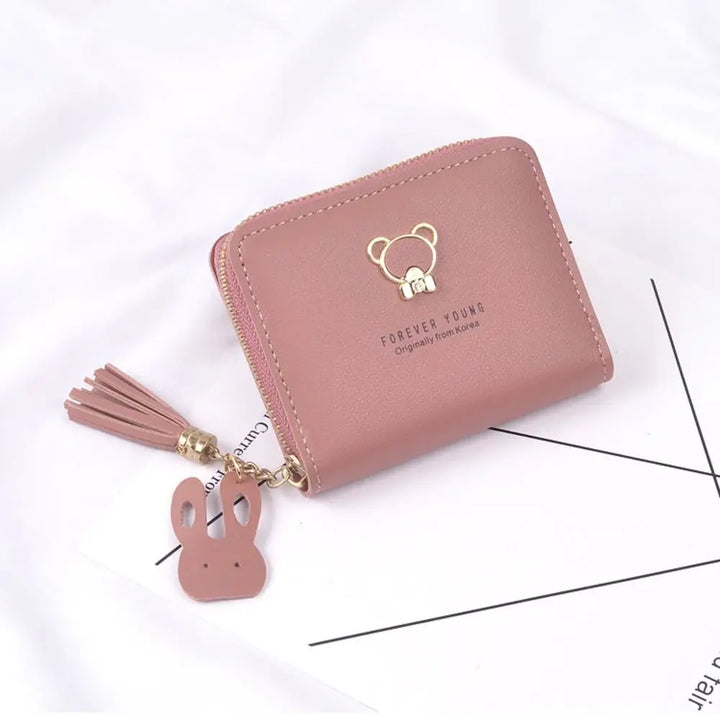 Panda Zipper Wallet – PU Leather Coin Purse with Tassel & Card Holder for Women