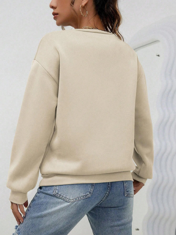 Heart Print Casual Sweatshirt
