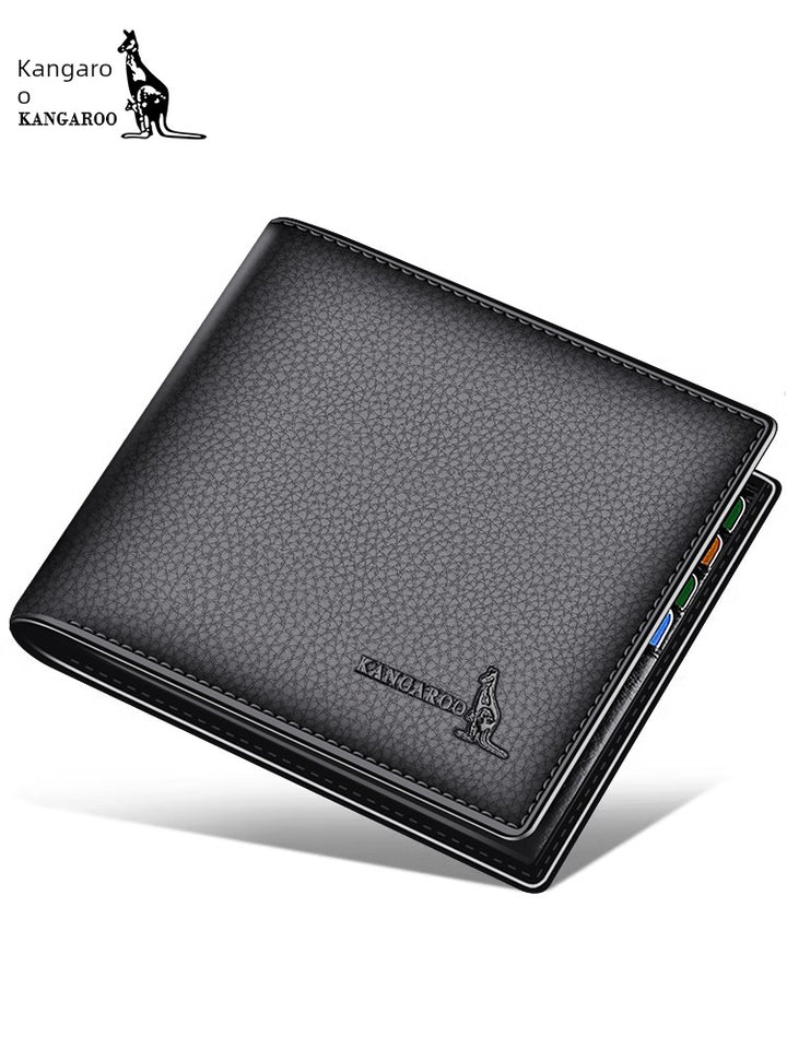 Kangaroo Men First Layer Cowhide One-Piece Father Wallet