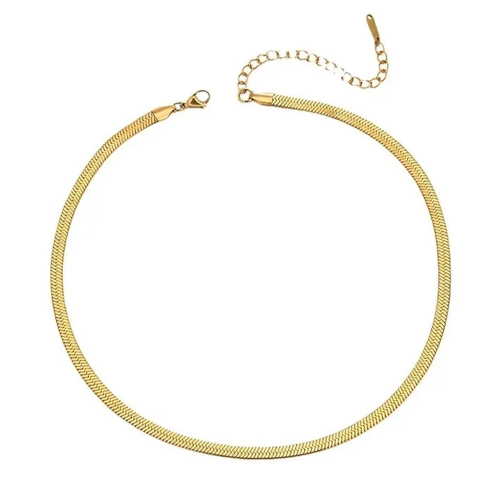 316L Gold Color Stainless Steel Snake Chain Necklace for Women Men Herringbone Choker Neck Chains 2024 Trend Jewelry Gift Hot