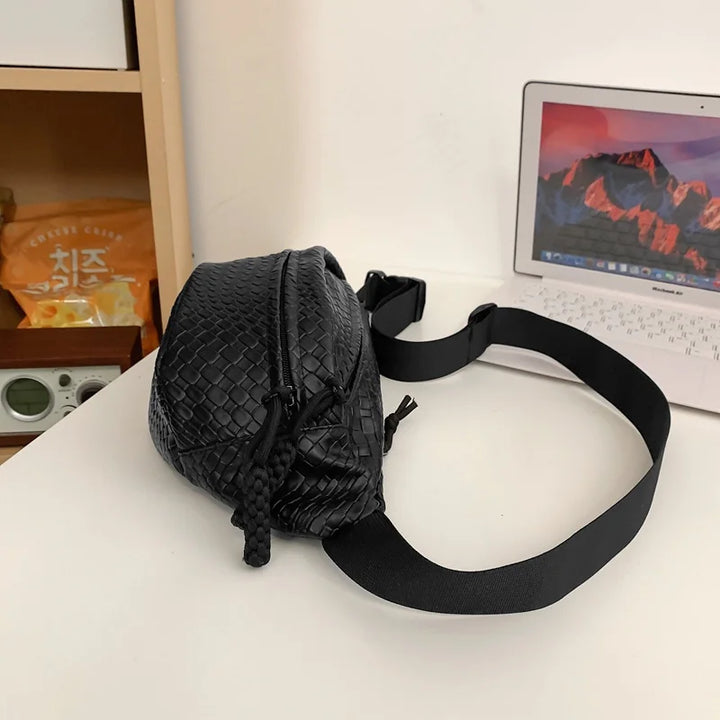 Unisex Waist Bag Large Capacity Fanny Packs Woven pattern Chest Bag Fashion Shoulder Crossbody Bags High-quality Waist Belt Bags