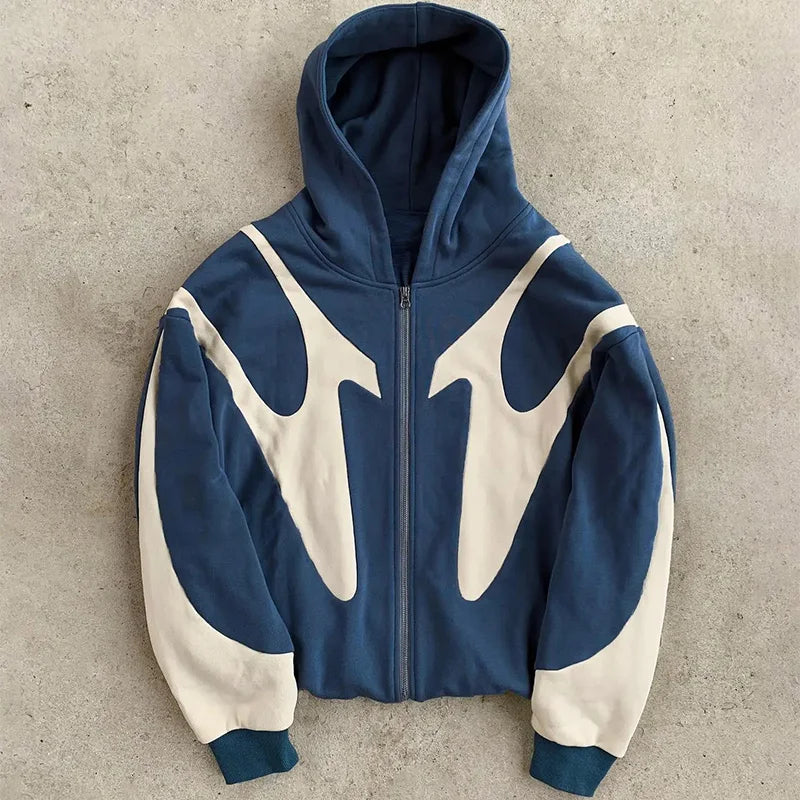 Y2K Devil Letter Zip Hoodie
