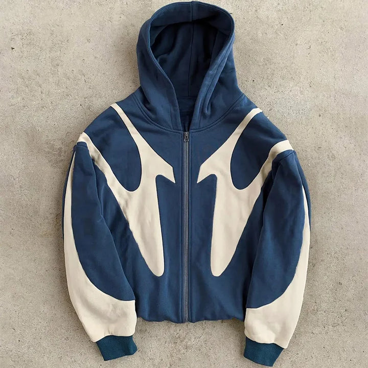 Y2K Devil Letter Zip Hoodie