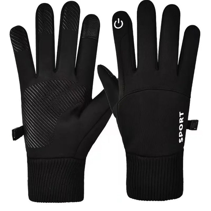 Warm gloves for men's autumn and winter household plus fleece switch anti-slip windproof waterproof driving and riding cold-proo