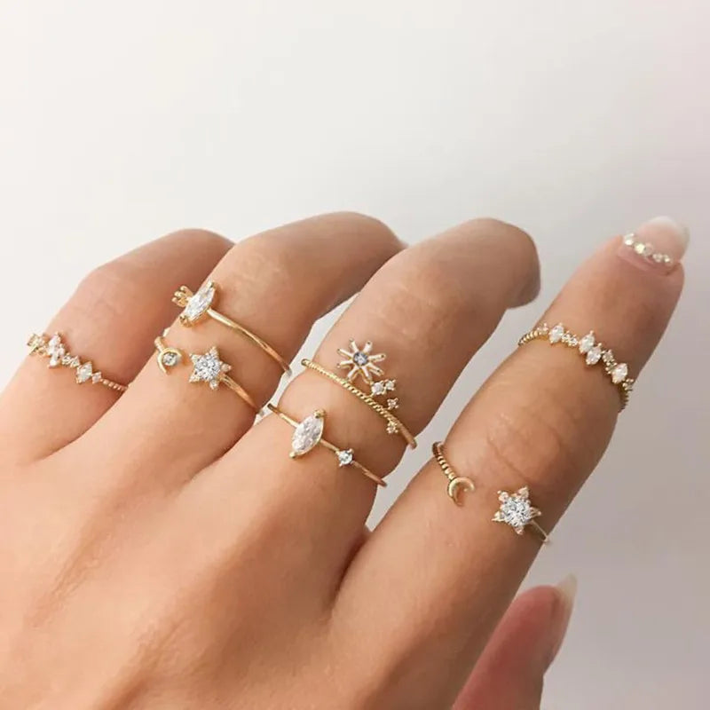 Silver Crystal Rings