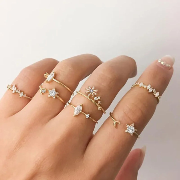Silver Crystal Rings