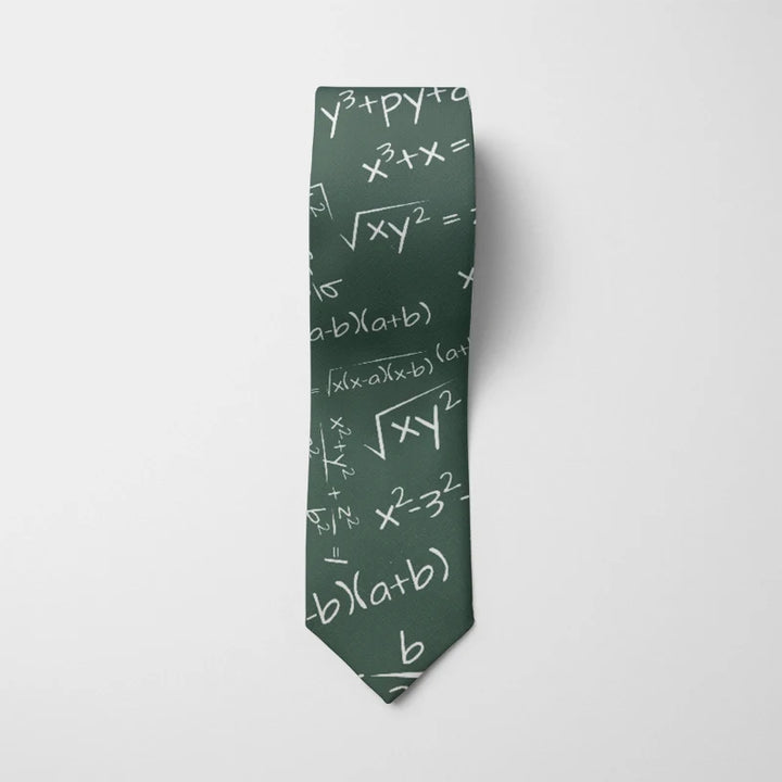 Fun Mathematical Formula Men's Tie 3D Printing 8CM Fashion Novelty Creative Tie Number Symbol Casual Trend Party Tie Unisex