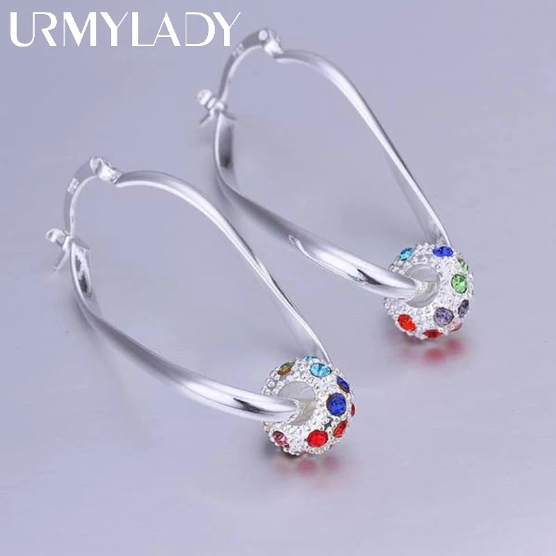 925 silver Earring elegant engagement colorful noble beautiful fashion Jewelry factory price cute gift