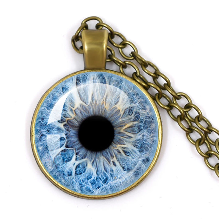 Lovely Fashion Colored Evil Eye Necklace Beautiful Animal Dragon Cats Eye Heart 25mm Glass Cabochon Pendant Gift For Fridends