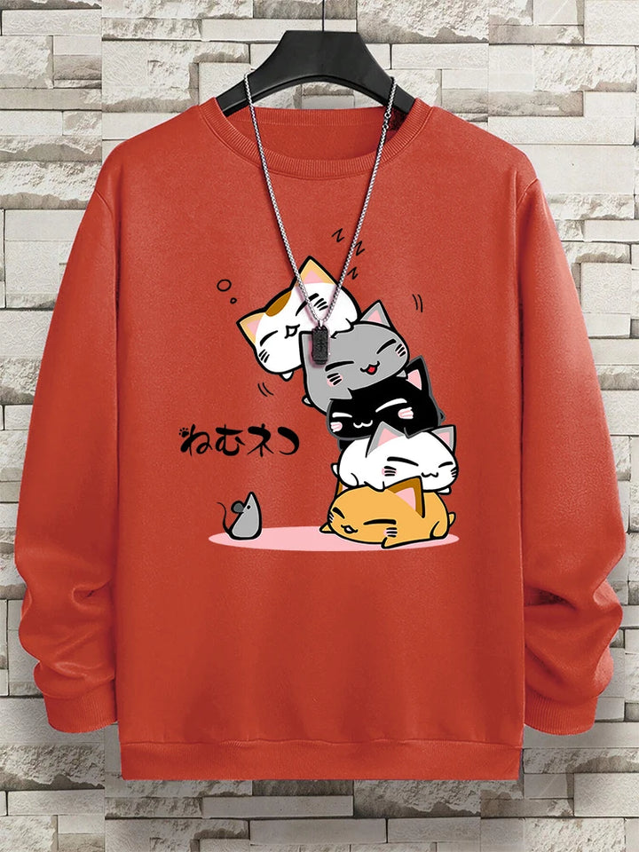 Stacked Cats Vintage Hoodie