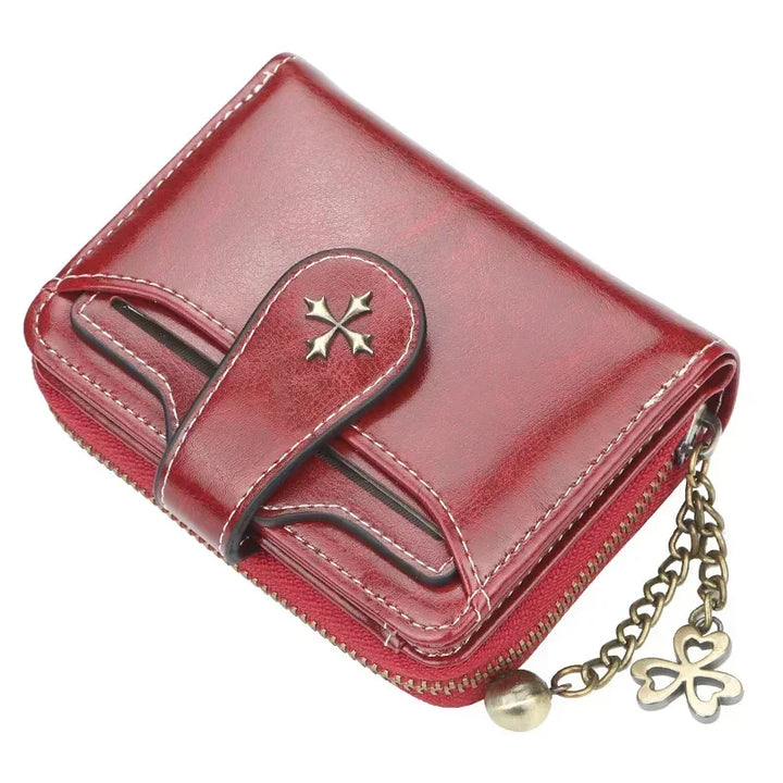 Short Hasp Wallet – PU Leather Coin Purse & Card Holder for Women