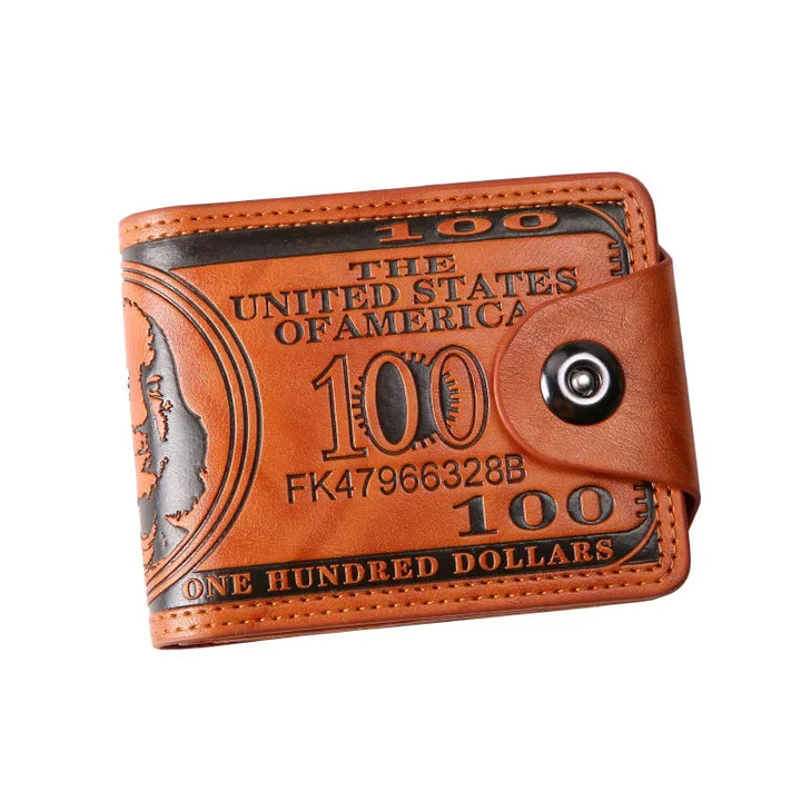 Men's Wallets With 100 US Dollar PatternWallet Male Leather Walet Photo Card HolderFashion Large Capacity Wallet Purse Bag
