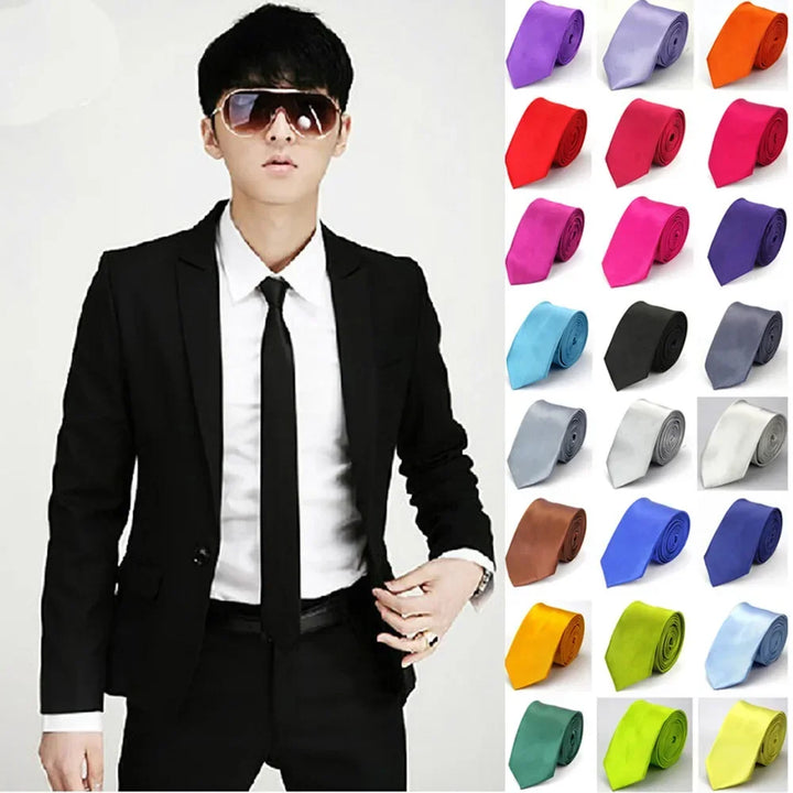 Narrow Tie for Men Women  5cm (2") Skinny Wedding Black Blue Red Pink White Purple Green Gray Piano Skull Print Slim Necktie