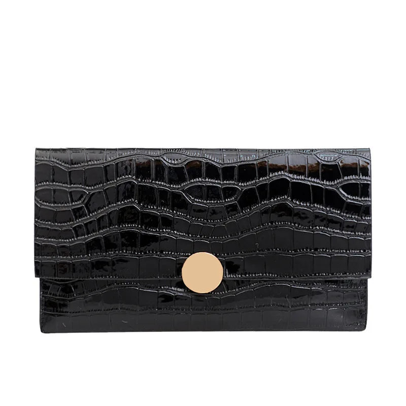 Luxe Envelope Clutch – Stylish PU Leather Shoulder Bag with Chain Detail
