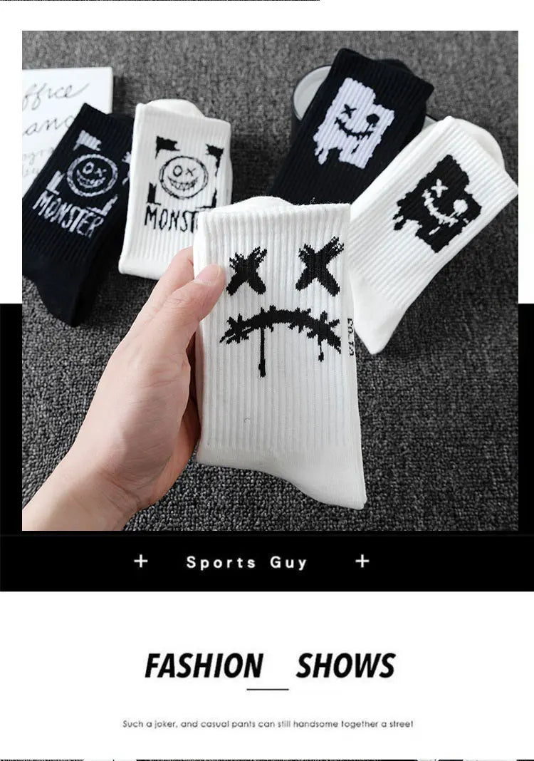 10 Pairs Men’s Sports Socks – Breathable, Casual, Ghost Face Style.