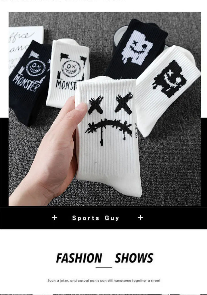 10 Pairs Men’s Sports Socks – Breathable, Casual, Ghost Face Style.