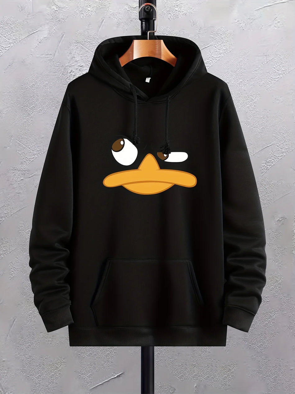 Cartoon Duck Graphic Hoodie