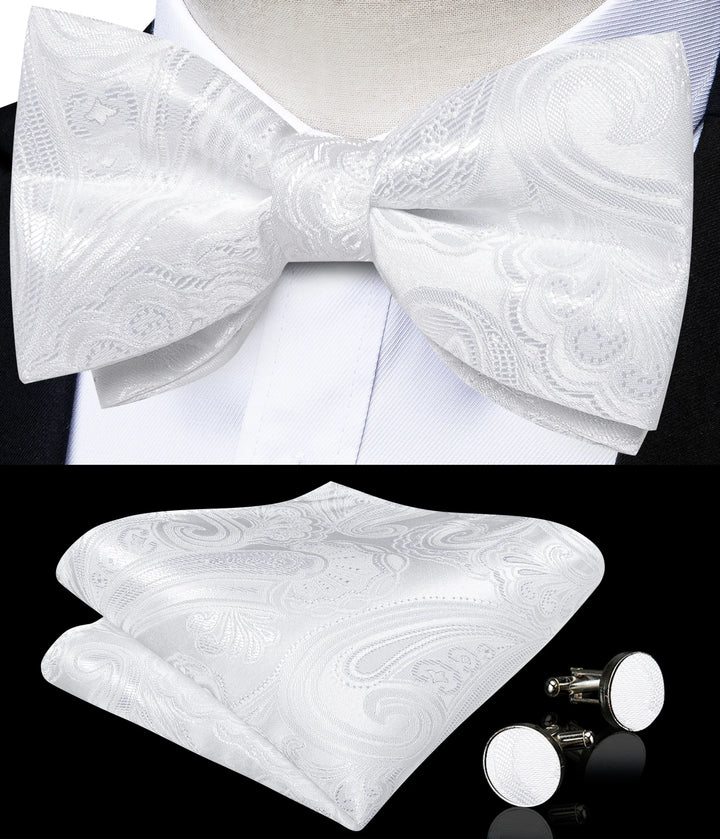 Men’s Pre-tied Bow Tie Set – Wedding & Groom Accessories