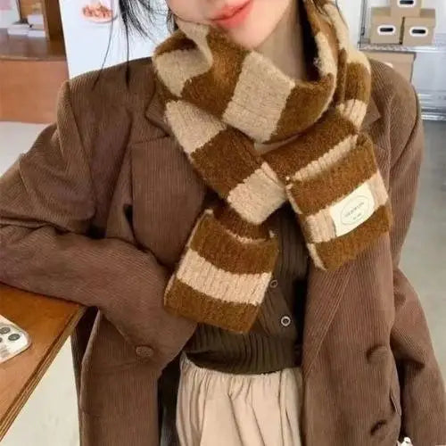 Gothic Striped Shawl – Y2K Winter Scarf for Women
