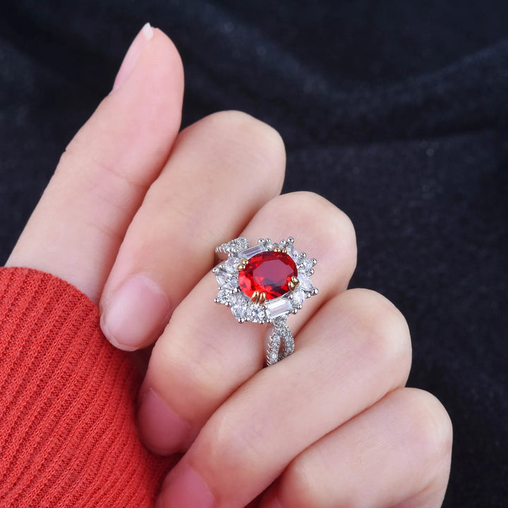 CrimsonAura™ – Colorful Treasure Ruby Ring