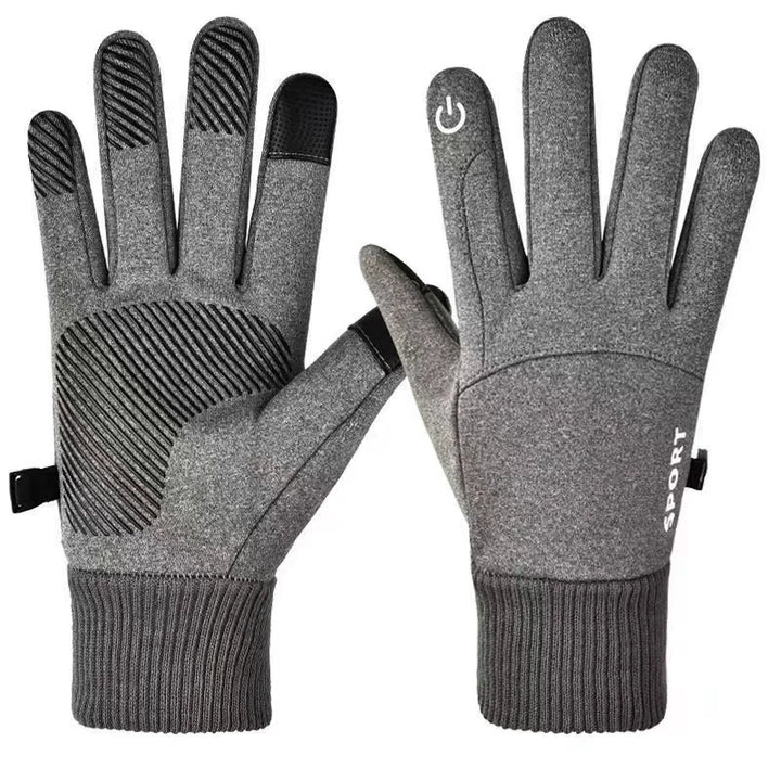 Warm gloves for men's autumn and winter household plus fleece switch anti-slip windproof waterproof driving and riding cold-proo