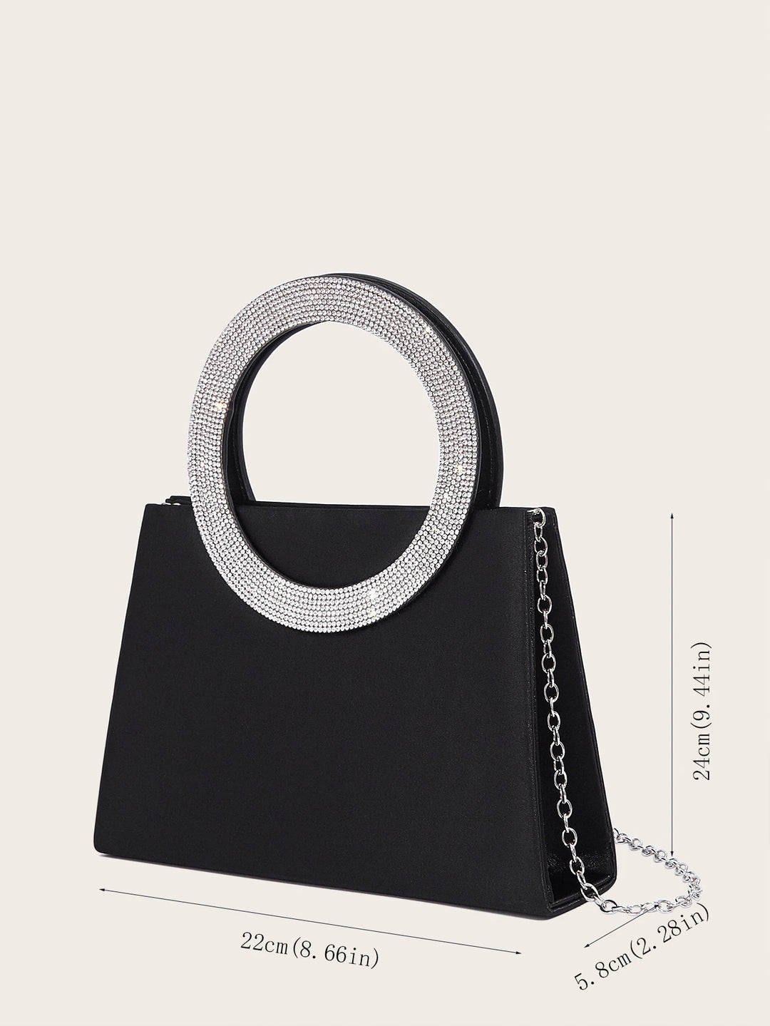 Elegance Noir Clutch – Sophisticated Black Bag for Parties & Events