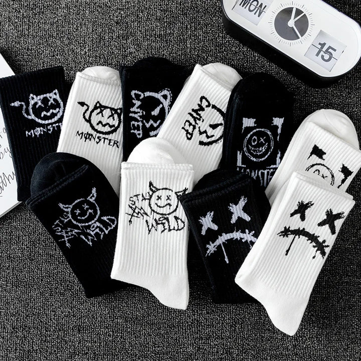10 Pairs Men’s Sports Socks – Breathable, Casual, Ghost Face Style.