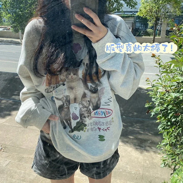 Milk Cat Graphic Sweatshirt
