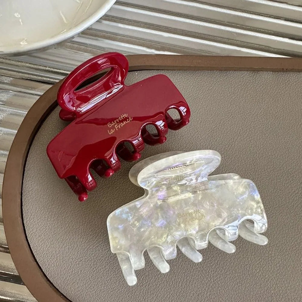 5.5cm long Acetate fiber hair clip, red hair clip, suitable for girls and women as a hair accessory, Korean new fashion style