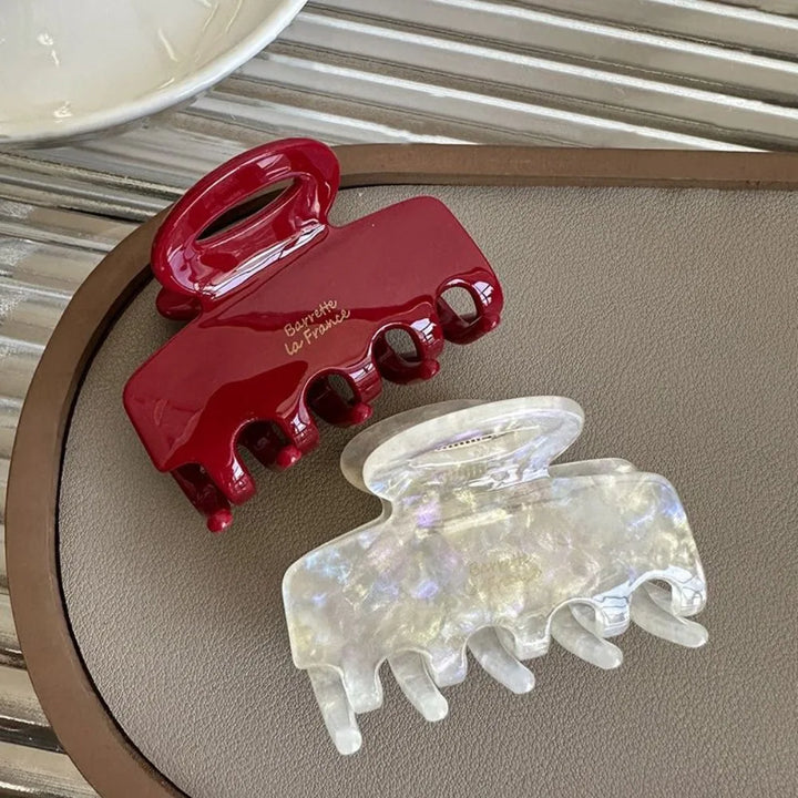 5.5cm long Acetate fiber hair clip, red hair clip, suitable for girls and women as a hair accessory, Korean new fashion style