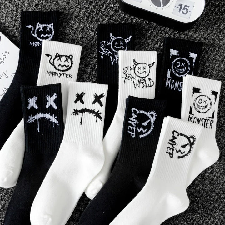 10 Pairs Men’s Sports Socks – Breathable, Casual, Ghost Face Style.