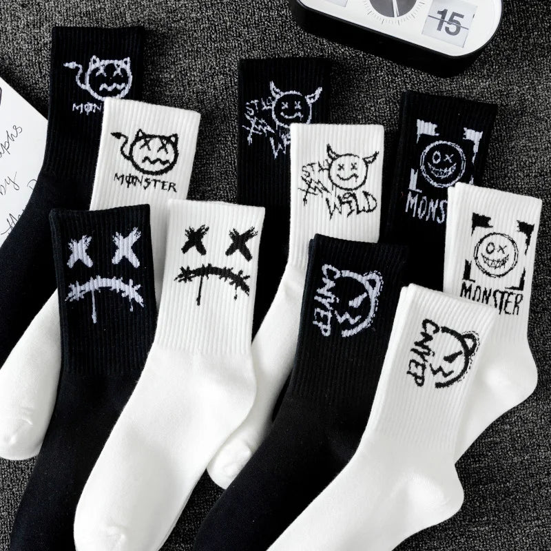 10 Pairs Men’s Sports Socks – Breathable, Casual, Ghost Face Style.