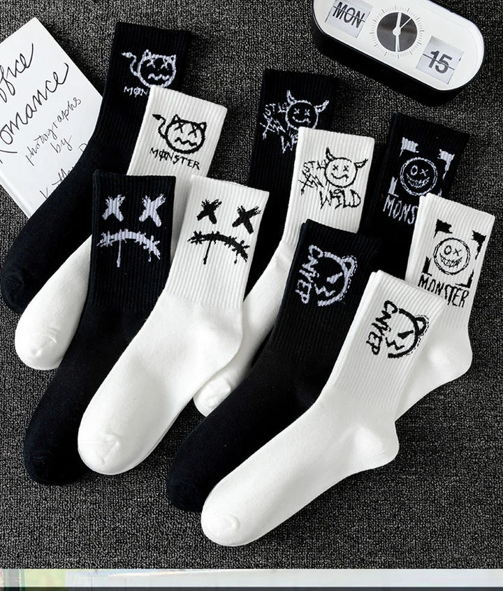 10 Pairs Men’s Sports Socks – Breathable, Casual, Ghost Face Style.