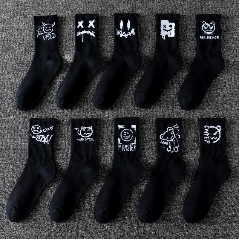 10 Pairs Men’s Sports Socks – Breathable, Casual, Ghost Face Style.