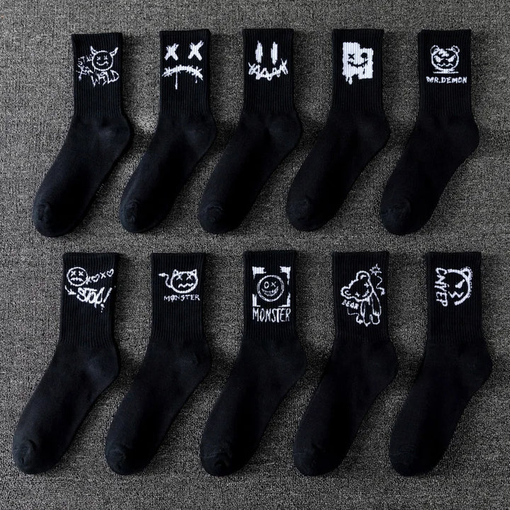10 Pairs Men’s Sports Socks – Breathable, Casual, Ghost Face Style.