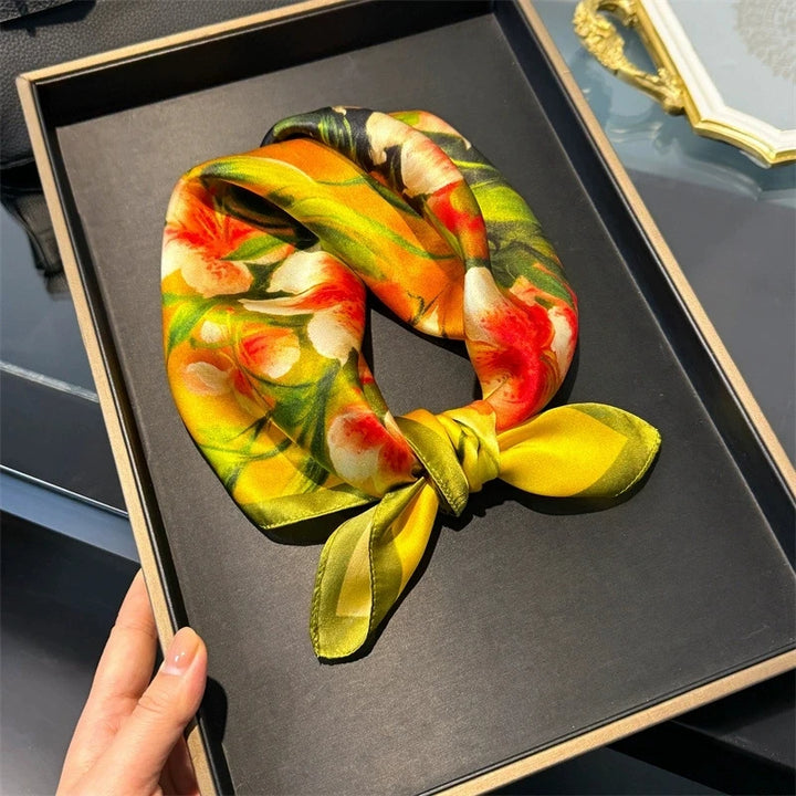 Mulberry Silk Square Scarf – Luxury Bandana & Headwrap for Women