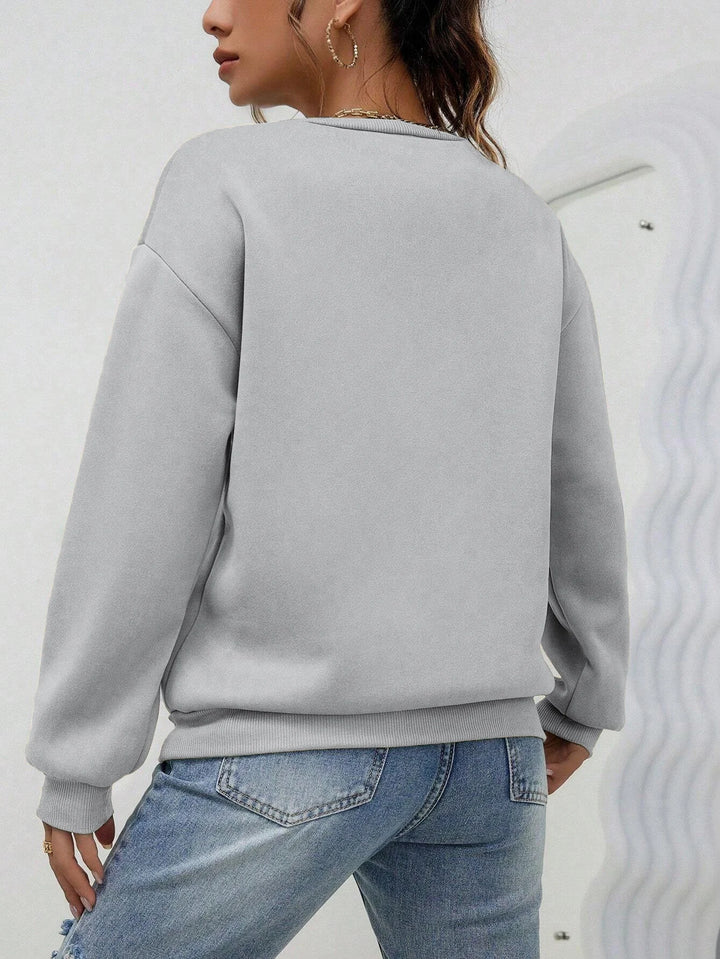 Heart Print Casual Sweatshirt