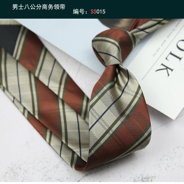 Tie Gravatas Fashion Wholesale Woven 8 cm Striped Necktie Wedding Accessories Blue Man Dot Fit Group Party Office Neck Ties