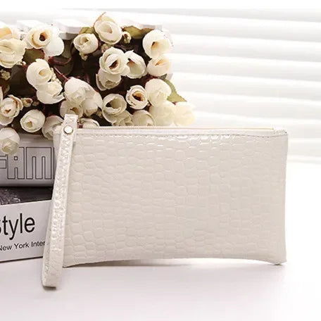 1PC Women PU Clutch Long Casual Wallet Litchi Grain Coin Purse Female Bag Wrist Bags Zipper Phone Pocket Credit Card Holder