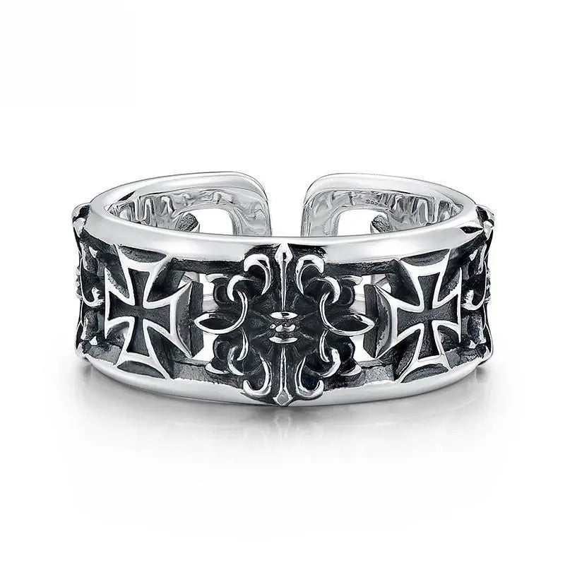 FaithLoop™ – Adjustable Black Cross Ring