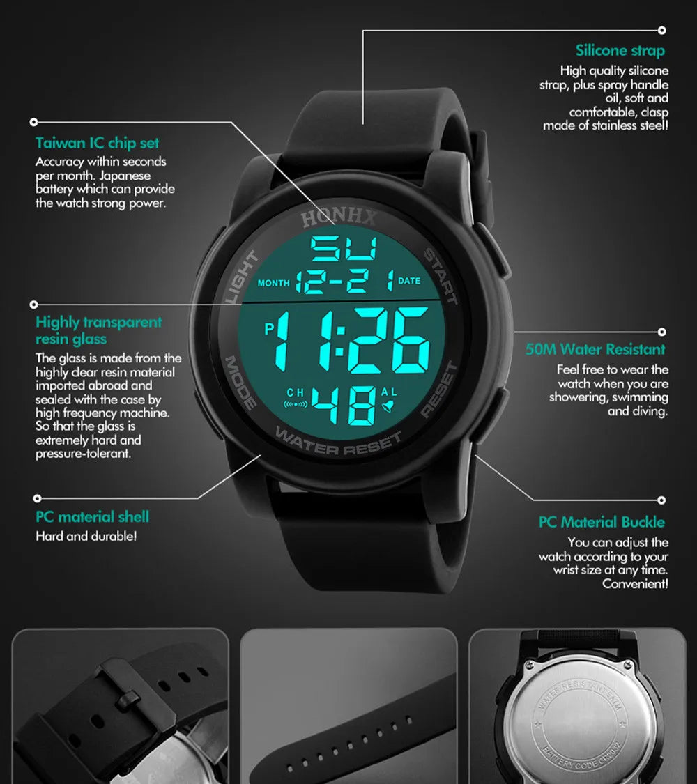 Digital Fusion Watch – Stylish 2024 Analog-LED Timepiece for All
