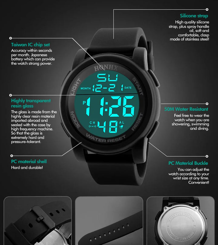 Digital Fusion Watch – Stylish 2024 Analog-LED Timepiece for All