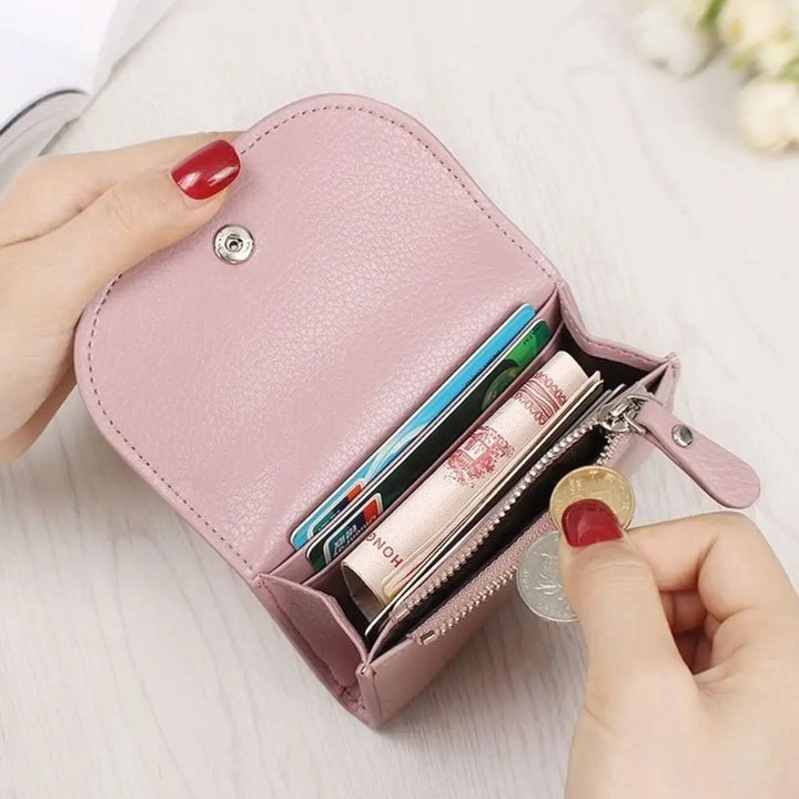Portable Leather Coin Purse – Large Capacity Wallet & Card Holder