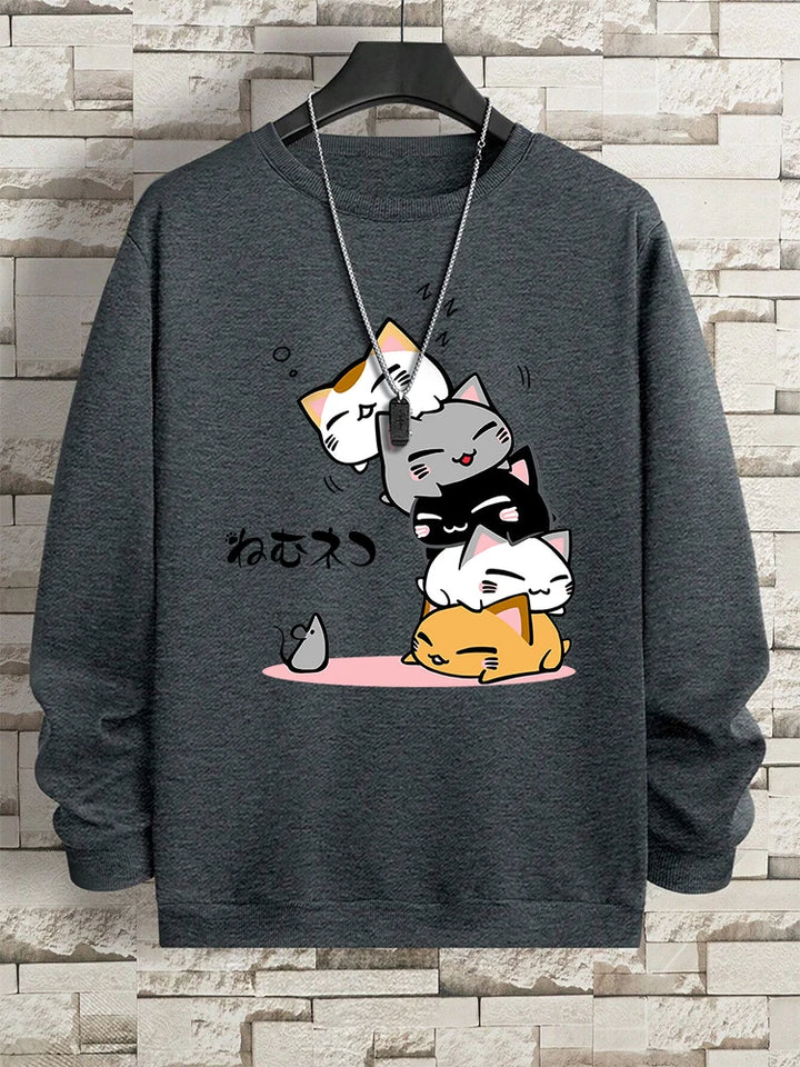 Stacked Cats Vintage Hoodie