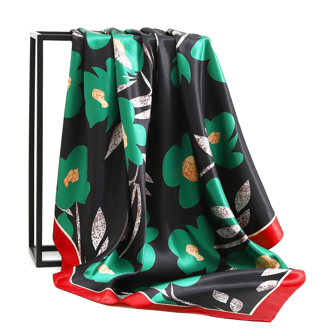 90×90cm Twill Scarf – Printed Silk Bandana for Women & Office Looks