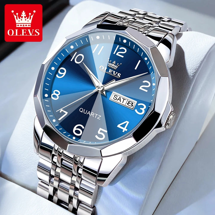 OLEVS™ – Luminous Waterproof Quartz Watch for Men